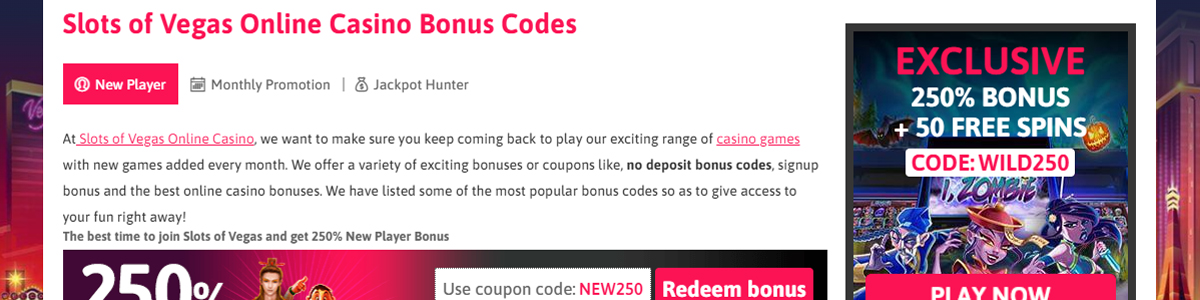 slots of vegas no deposit bonus codes